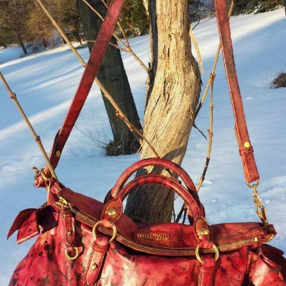 SOLD-  Miu Miu Prada Leather Hand Bag city - Picture 2 of 5